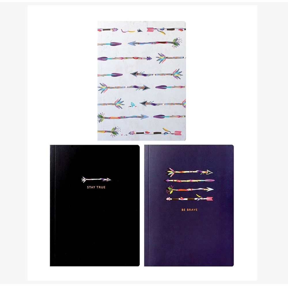 UP WITH PAPER-Arrow Positive Energy 3 NOTEBOOKS dotted line paper-new/packaged